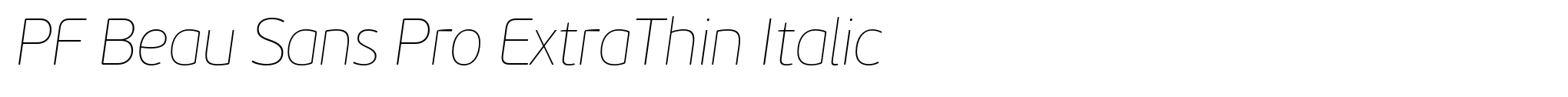 PF Beau Sans Pro ExtraThin Italic image